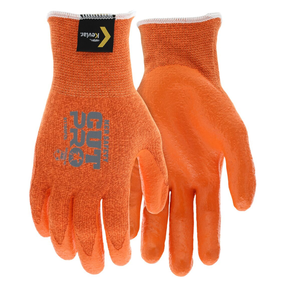 MCR Safety CutPro 13 Gauge Orange DuPont Kevlar Aramid Shell Cut Resistant Work Gloves from GME Supply
